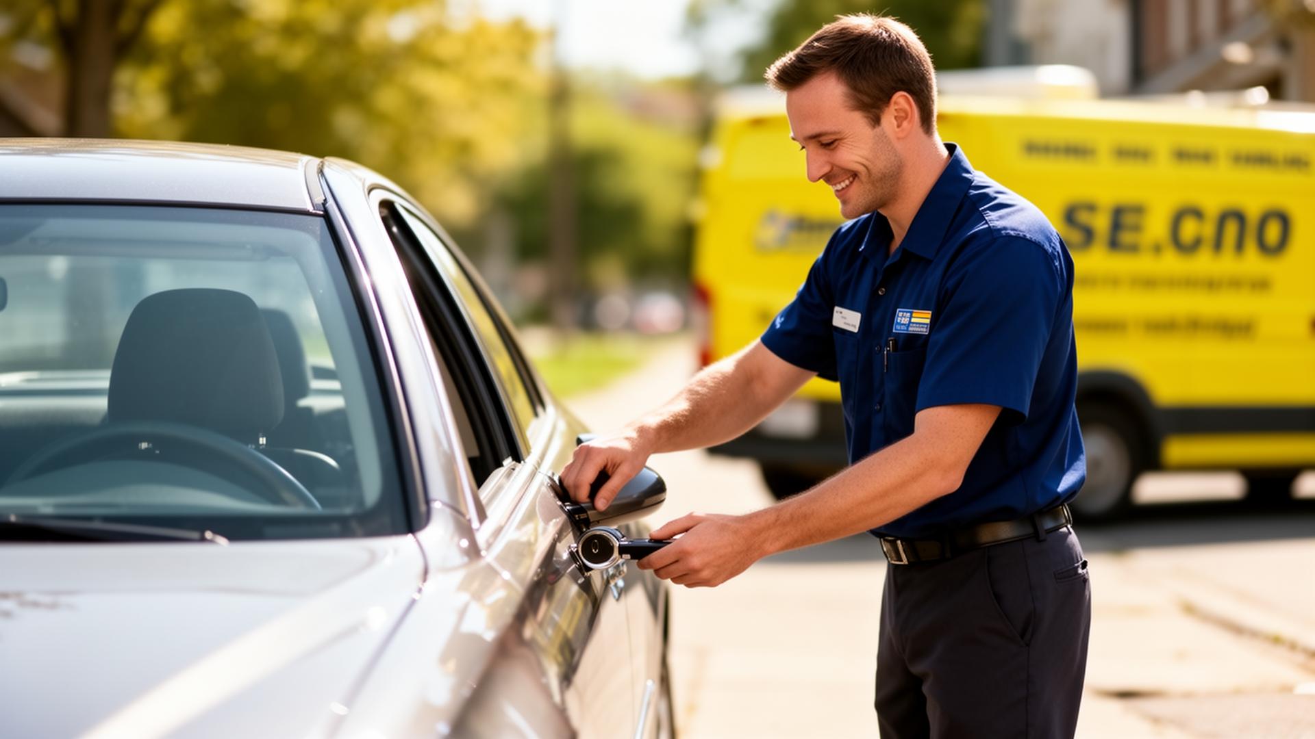Unlock-N-Roll locksmith helping a driver unlock a car in Green Bay